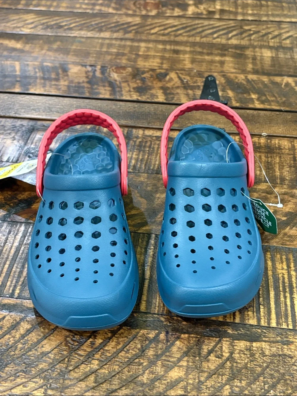 Kids' Popinz Clogs - Teal with Red Trim